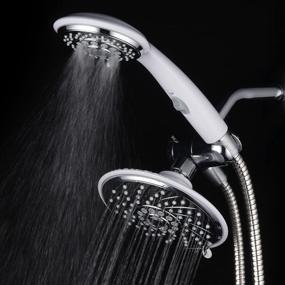 img 2 attached to 🚿 HotelSpa 30-Setting Ultra-Luxury 3 Way Rainfall Shower-Head/Handheld Shower Combo with Patented ON/OFF Pause Switch - Dual White/Chrome Finish for Enhanced Shower Experience