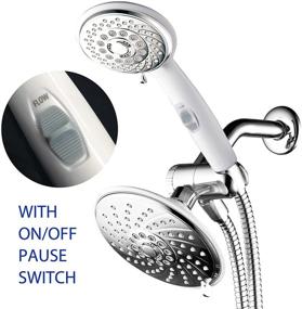 img 3 attached to 🚿 HotelSpa 30-Setting Ultra-Luxury 3 Way Rainfall Shower-Head/Handheld Shower Combo with Patented ON/OFF Pause Switch - Dual White/Chrome Finish for Enhanced Shower Experience