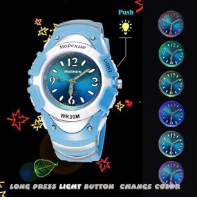 img 1 attached to ⌚ Colorful and Waterproof Girls' Sports Casual Wrist Watch – Light Blue (316g)