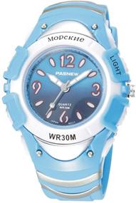 img 4 attached to ⌚ Colorful and Waterproof Girls' Sports Casual Wrist Watch – Light Blue (316g)