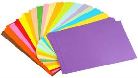 img 4 attached to 🌈 Vibrant Assorted Color A4 100-Sheet Colored Paper Set: Ideal for Crafts & School Projects