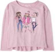 👚 classic red sleeve graphic girls' tops, tees & blouses by children's place logo