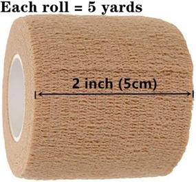 img 3 attached to Versatile 12-Pack: 2” x 5 Yards Self Adhesive Elastic Bandage Wrap Tape in 12 Vibrant Colors for First Aid, Sports, Wrist, Ankle