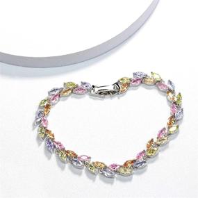 img 1 attached to 💎 Exquisite Crystal Tennis Link Bracelet: Birthstone CZ Bracelets for Elegant Women & Girls