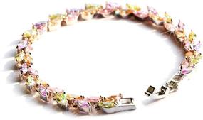 img 3 attached to 💎 Exquisite Crystal Tennis Link Bracelet: Birthstone CZ Bracelets for Elegant Women & Girls