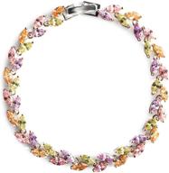 💎 exquisite crystal tennis link bracelet: birthstone cz bracelets for elegant women & girls logo