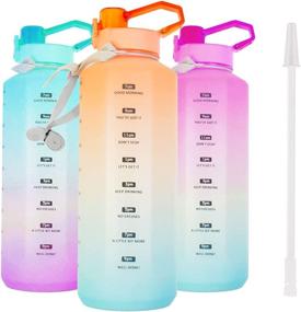 img 4 attached to 💧 128oz BPA Free Motivational Water Bottle with Time Marker, Straw, and Leakproof Design - Ideal for Fitness, Gym, School, Outdoor Sports - Ensures Adequate Daily Water Intake (Orange)