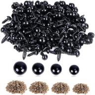 upins bulk pack of 500 black plastic safety eyes for crochet animal crafts doll making - includes washers, multiple sizes available logo