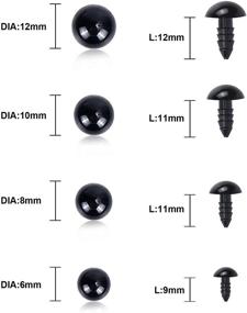 img 3 attached to UPINS Bulk Pack of 500 Black Plastic Safety Eyes for Crochet Animal Crafts Doll Making - Includes Washers, Multiple Sizes Available