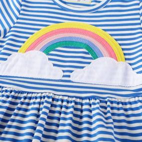 img 2 attached to Girls' Striped Cartoon Applique Playwear Dresses - Optimal for SEO