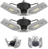 🔦 lzhome 2-pack led garage lights: adjustable trilights ceiling light for brighter and versatile garage lighting логотип