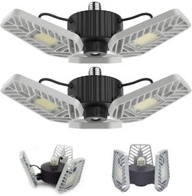 img 4 attached to 🔦 LZHOME 2-Pack LED Garage Lights: Adjustable Trilights Ceiling Light for Brighter and Versatile Garage Lighting