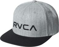 🧢 шапка и кепка для мальчиков rvca twill snapback heather black: стильный аксессуар! логотип