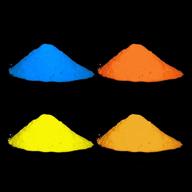 🎨 invisible pigment glow in the dark extreme set - 4 colors – self-luminous pigments – neon phosphorescent powder - orange, yellow, blue, orange-yellow logo