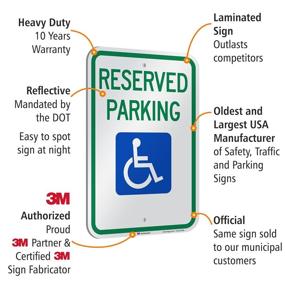 img 1 attached to 🔒 Enhanced Safety: Reserved Handicap SmartSign Engineer Reflective