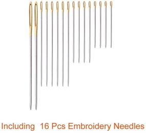 img 1 attached to Paxcoo 50 Skeins Embroidery Floss Cross Stitch Thread Set with Needles for Friendship Bracelet Making