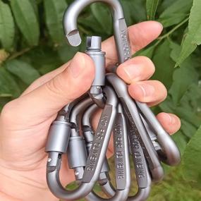 img 3 attached to 🔑 6-Pack Aluminum Carabiner Keychain Clips with D Ring Screw for Home, Camping, Fishing, Hiking, Traveling, RV, Bottle