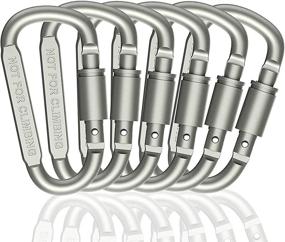 img 4 attached to 🔑 6-Pack Aluminum Carabiner Keychain Clips with D Ring Screw for Home, Camping, Fishing, Hiking, Traveling, RV, Bottle