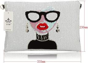 img 2 attached to SSMY Women's Oversized Clutch Bag Purse, Large Designer Leather 👛 Evening Wristlet Handbag in White - Ideal for Ladies, One Size