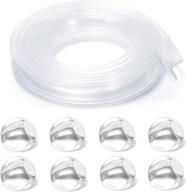 👶 baby edge corner protector - clear soft silicone bumper strip 20ft (6m) | 8 pack round child safety edge guards with pre-taped adhesive | ideal for cabinets, tables, furniture logo