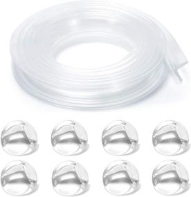 img 4 attached to 👶 Baby Edge Corner Protector - Clear Soft Silicone Bumper Strip 20ft (6m) | 8 Pack Round Child Safety Edge Guards with Pre-Taped Adhesive | Ideal for Cabinets, Tables, Furniture