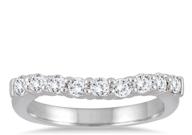 💍 10k white gold diamond curve wedding band, ags certified, 1/2 carat total weight logo