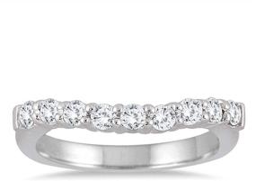 img 4 attached to 💍 10K White Gold Diamond Curve Wedding Band, AGS Certified, 1/2 Carat Total Weight