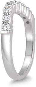 img 2 attached to 💍 10K White Gold Diamond Curve Wedding Band, AGS Certified, 1/2 Carat Total Weight