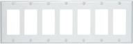 🔳 leviton 80407-w 7-gang decora/gfci device decora wallplate, white painted metal, device mount логотип