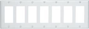 img 1 attached to 🔳 Leviton 80407-W 7-Gang Decora/GFCI Device Decora Wallplate, White Painted Metal, Device Mount