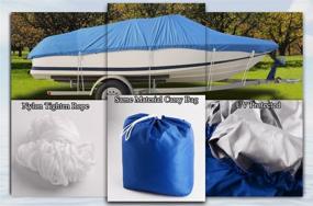 img 2 attached to 🚤 MOTOOS 210D Waterproof Trailerable Boat Cover for 14-16ft Beam 90" V-Hull Fishing SKI Boat - Blue, Heavy-Duty