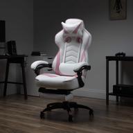 respawn rsp-110 pink racing style gaming chair: reclining ergonomic design with footrest logo