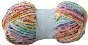 img 4 attached to Clisil 300g 196yd x3 Gradient Velvet Yarn: Crochet Knitting Dyed Rainbow Velvet 🧶 Chenille Yarn for DIY Soft Luxury Headbands, Hats, Scarves, Sweaters, Pillows, Blankets, and Wraps