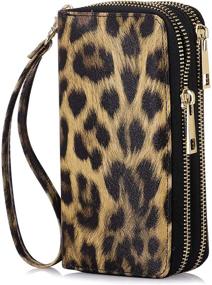 img 4 attached to 🐆 Stylish Leopard HAWEE Double Zipper Wallet for Women's Handbags & Wallets Collection