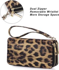img 1 attached to 🐆 Stylish Leopard HAWEE Double Zipper Wallet for Women's Handbags & Wallets Collection