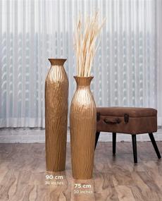 img 2 attached to 🌼 LEEWADEE Large Floor Vase – Elegant Handmade Wood Flower Holder for Decorative Branches and Dried Flowers, 28 inches, Golden