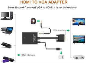 img 2 attached to 🔌 Адаптер Onten HDMI to VGA - преобразователь HDMI Female в VGA Male с аудиоразъемом 3.5 мм для телестикера, Raspberry Pi, ноутбука, монитора, ПК, планшета, цифровой камеры и т. д.