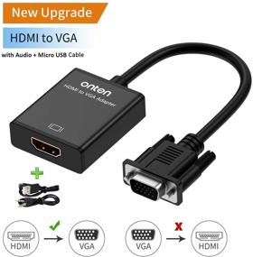 img 3 attached to 🔌 Адаптер Onten HDMI to VGA - преобразователь HDMI Female в VGA Male с аудиоразъемом 3.5 мм для телестикера, Raspberry Pi, ноутбука, монитора, ПК, планшета, цифровой камеры и т. д.