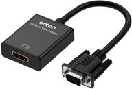 🔌 адаптер onten hdmi to vga - преобразователь hdmi female в vga male с аудиоразъемом 3.5 мм для телестикера, raspberry pi, ноутбука, монитора, пк, планшета, цифровой камеры и т. д. логотип