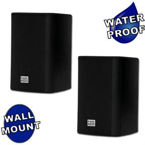 img 1 attached to 🔊 500W High Performance Indoor Outdoor Speakers with Powerful Bass - Acoustic Audio by Goldwood AA351B (1 Pair, Black)