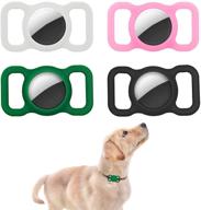 🐾 convenient air tag dog collar holder 4 pack with silicone case for apple airtag in multiple colors logo