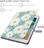 🌼 premium daisy tpu case for ipad mini 4 / mini 5 (5th gen 2019) - auto sleep/wake, apple pencil holder, anti fingerprint, anti dirt, waterproof, anti scratch - protective case cover logo