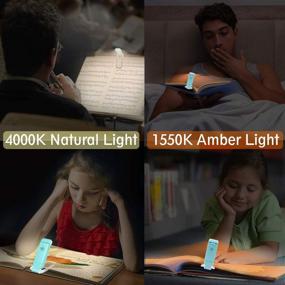 img 1 attached to Enhance Your Reading Experience with BIGLIGHT Amber Book Reading Light: USB Rechargeable, Adjustable Brightness, Mint Green