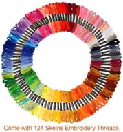 paxcoo 124 skeins embroidery floss cross stitch thread set with needles logo