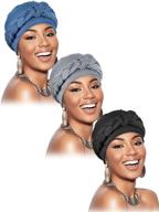 🎀 women's girls' pre-tied twisted braid hair cover headwrap hats with head wrap turban headwear logo