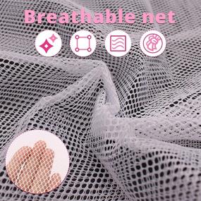 img 2 attached to 🧺 MJIYA Mesh Laundry Bags for Delicates with Durable Zipper, Travel Storage Organize Bag, Laundry Clothing Washing Bags for Delicates, Blouse, Bra, Hosiery, Stocking, Underwear, Lingerie - White, Size: 19.6x23.6 Inch