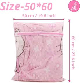 img 3 attached to 🧺 MJIYA Mesh Laundry Bags for Delicates with Durable Zipper, Travel Storage Organize Bag, Laundry Clothing Washing Bags for Delicates, Blouse, Bra, Hosiery, Stocking, Underwear, Lingerie - White, Size: 19.6x23.6 Inch