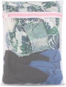 img 4 attached to 🧺 MJIYA Mesh Laundry Bags for Delicates with Durable Zipper, Travel Storage Organize Bag, Laundry Clothing Washing Bags for Delicates, Blouse, Bra, Hosiery, Stocking, Underwear, Lingerie - White, Size: 19.6x23.6 Inch