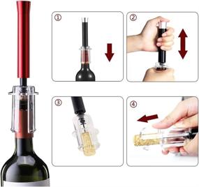 img 1 attached to 🍷 Andux Land Corkscrew Vacuum Steel Needle Pin Pump Wine Opener, Bottle Opener KPQ-03 (Red) - Mess Free Wine Opening Solution