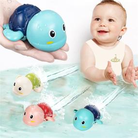 img 4 attached to 🐢 SEPHIX Go, Go! Cute Swimming Turtle Bath Toys for Toddlers & Kids - 3 Piece Set